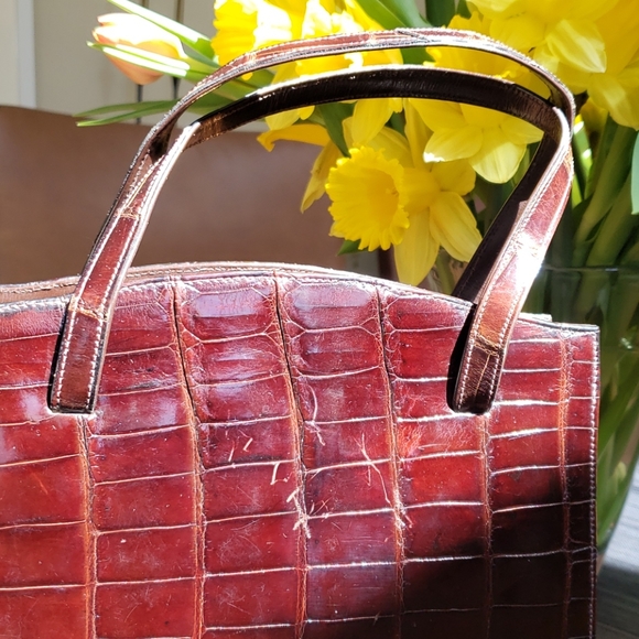 Not for sale💥VTG Lesco Alligator bag, dark brown - Picture 11 of 11